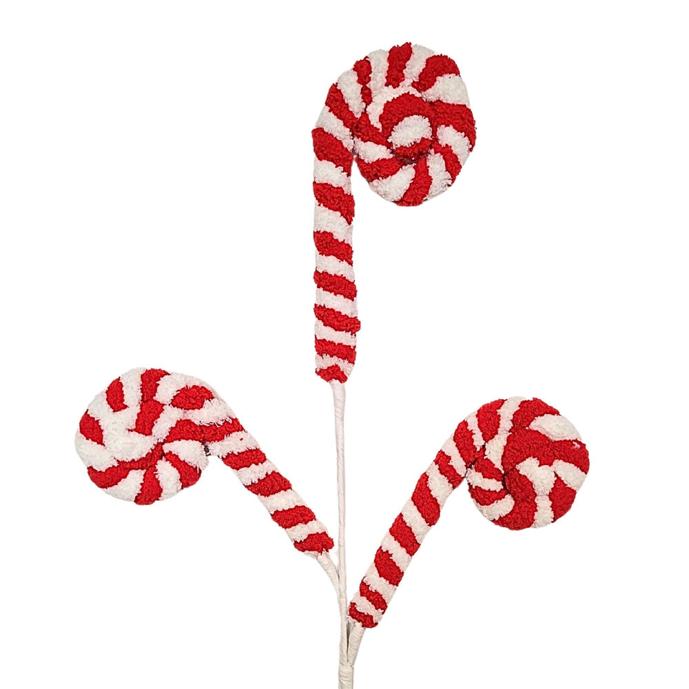 Fuzzy Candy Cane Spray 24”