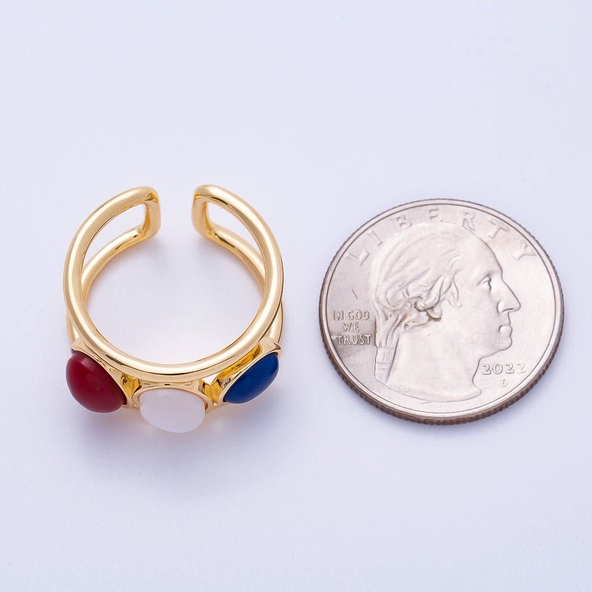 
                  
                    Natural Gemstone Cabochon Double Band Ring
                  
                