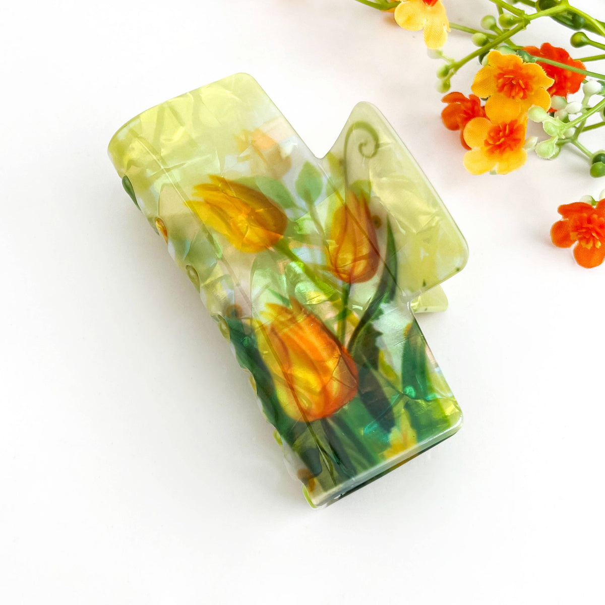 
                  
                    Pearly Floral Classic Rectangle Hair Claw
                  
                