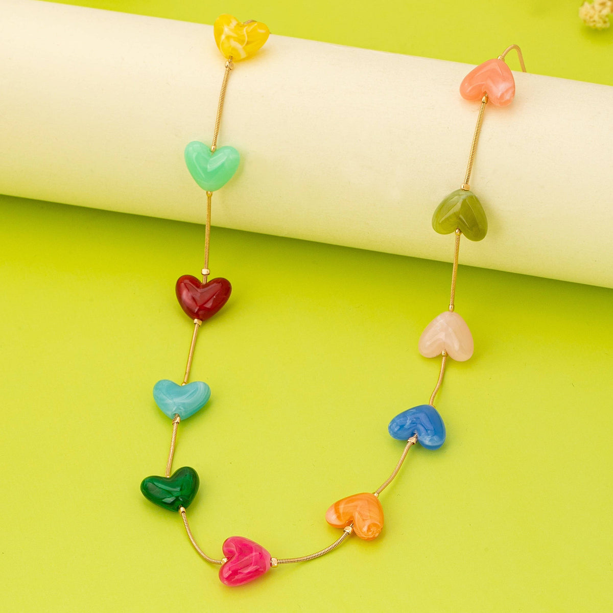 
                  
                    Colorful Hearts Beaded Station Necklace
                  
                