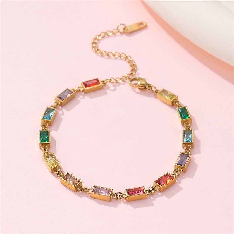 
                  
                    Beveled Rainbow Baguettes Bracelet
                  
                