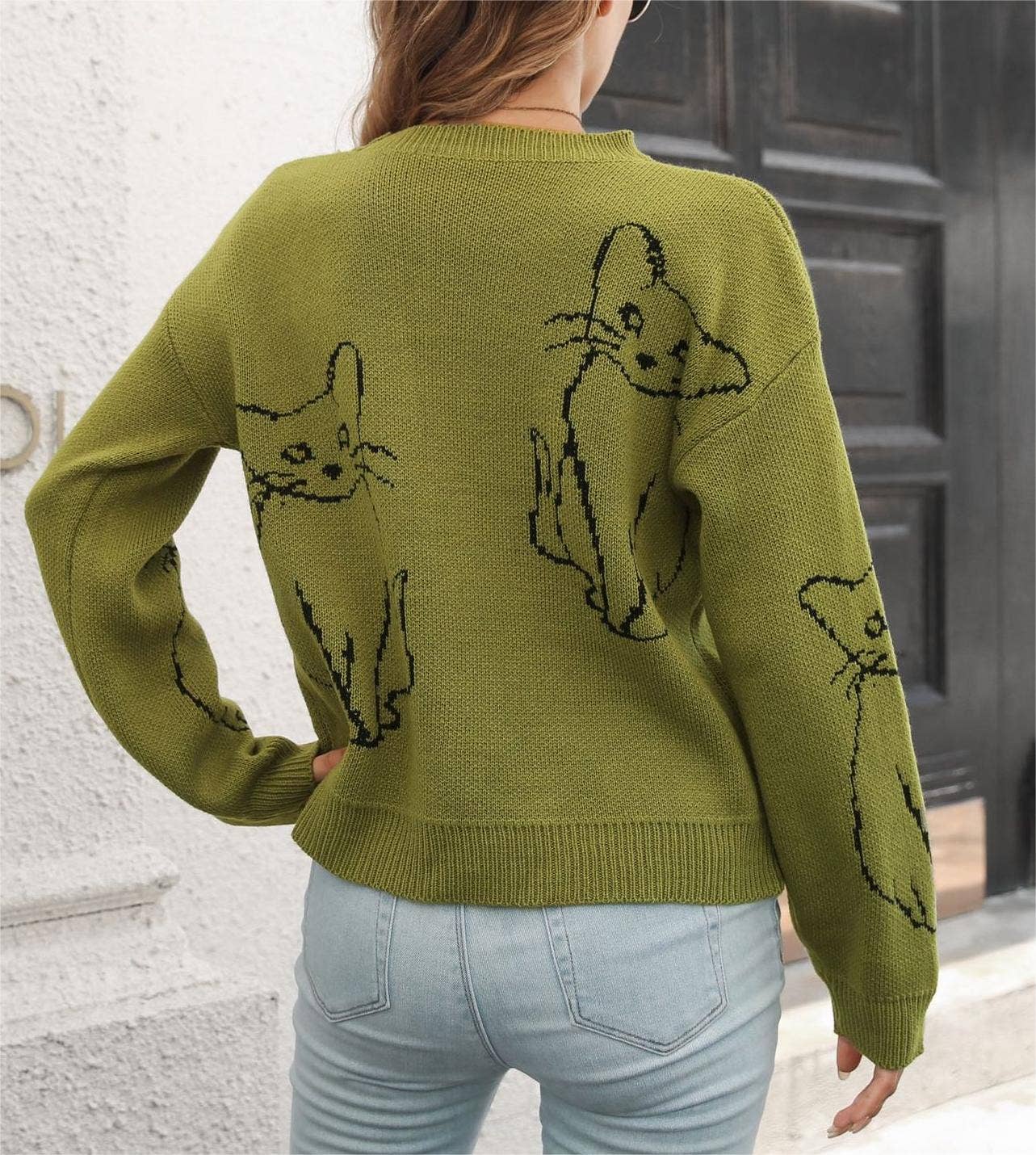 
                  
                    Cat Contour Jacquard Knit Sweater
                  
                