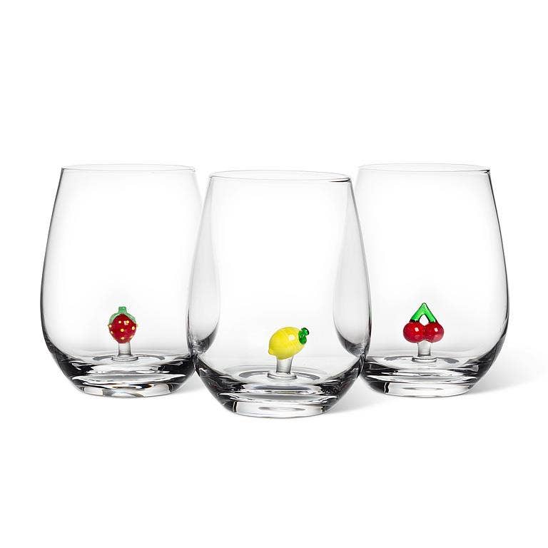 
                  
                    Cherries Icon Stemless Wine Glass
                  
                
