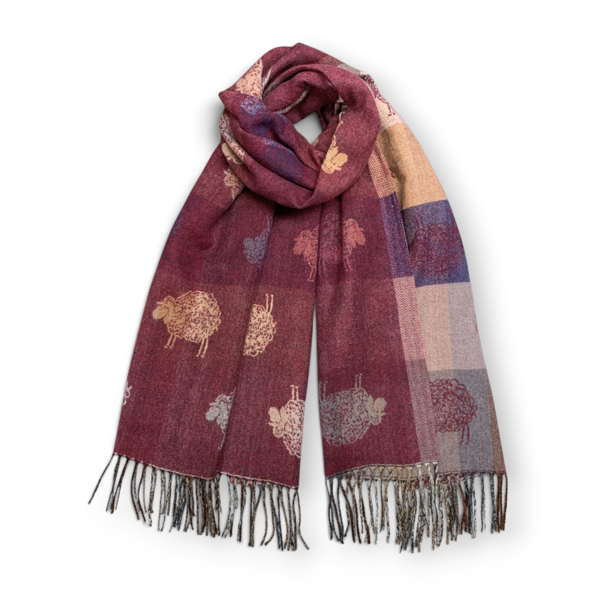 
                  
                    Sheep Reversible Wool Blend Winter Scarf
                  
                