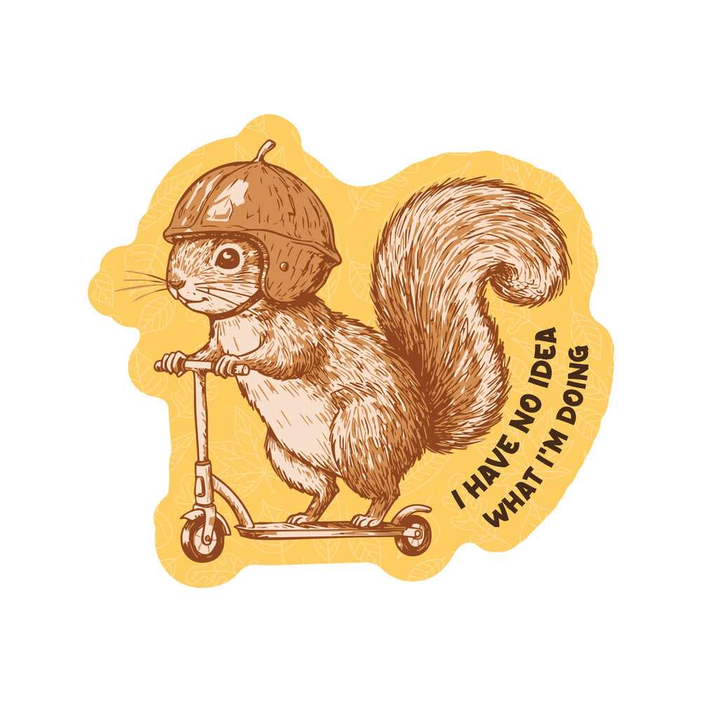 No Idea Squirrel on a Scooter Sticker