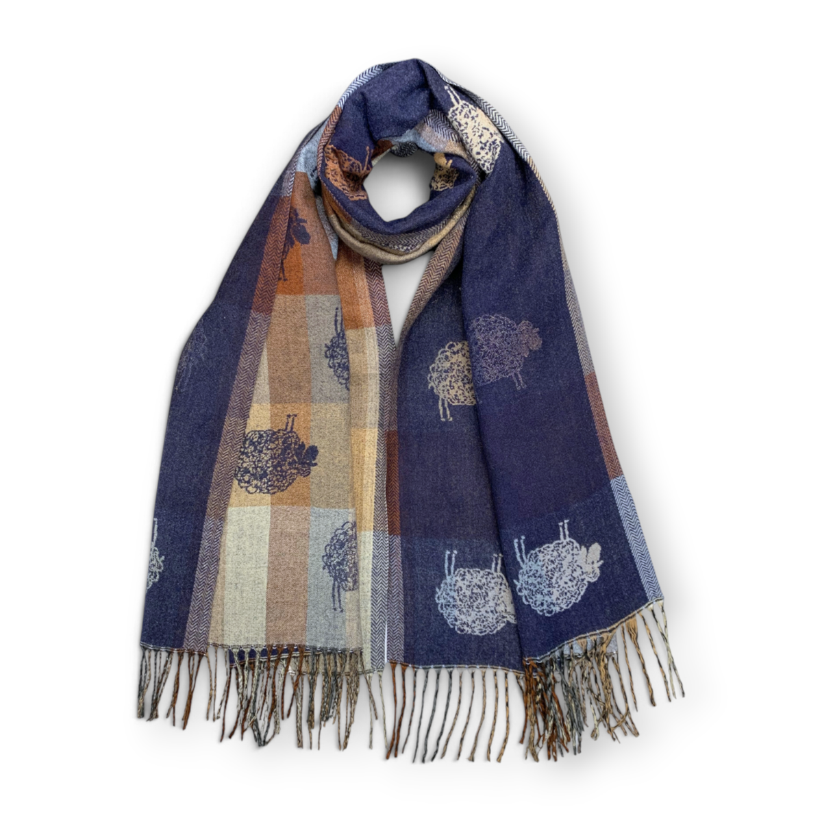 
                  
                    Sheep Reversible Wool Blend Winter Scarf
                  
                