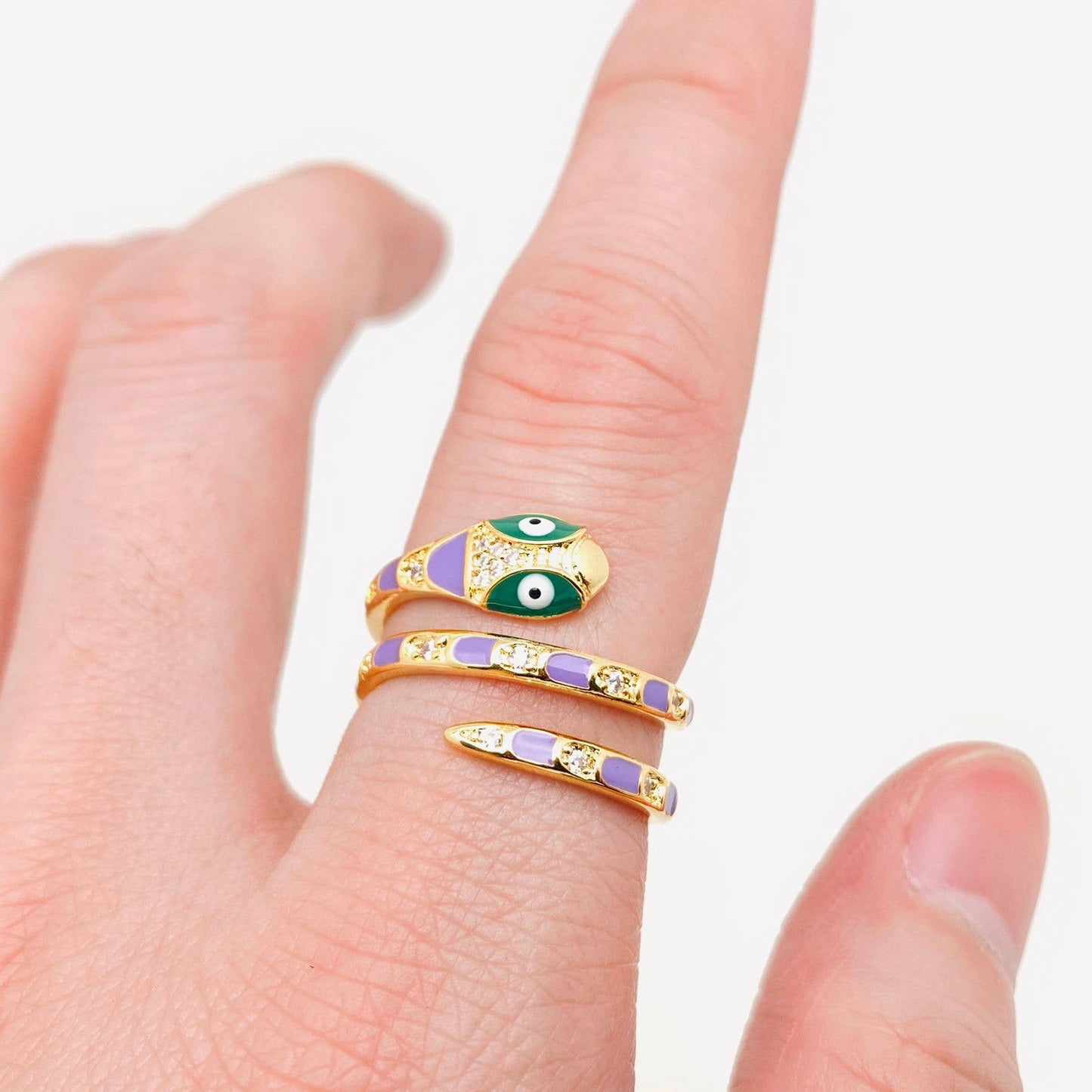 
                  
                    Colored Enamel Snake Adjustable Ring
                  
                