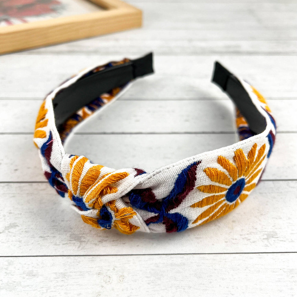 
                  
                    Embroidered Coneflower Knotted Headband
                  
                