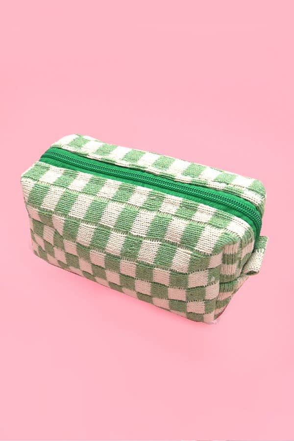 
                  
                    Knit Checkered Zip Pouch
                  
                