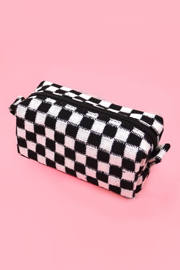 
                  
                    Knit Checkered Zip Pouch
                  
                
