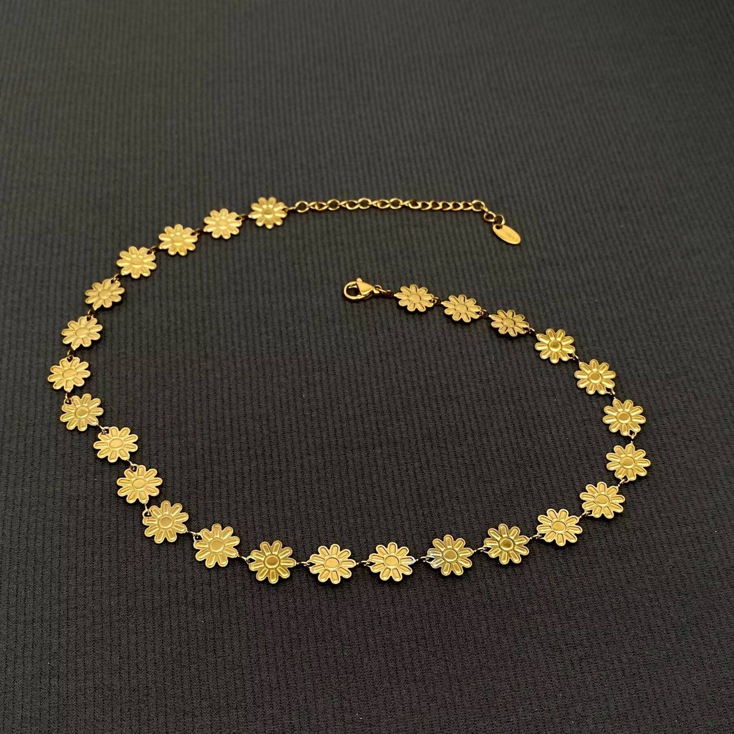 
                  
                    Enamel Daisy Gold Plated Flower Necklace
                  
                
