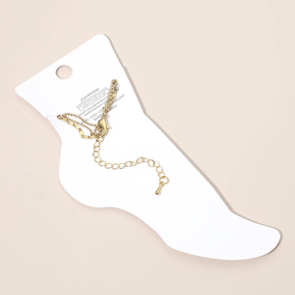
                  
                    Triple Chain Petite Beaded Anklet
                  
                
