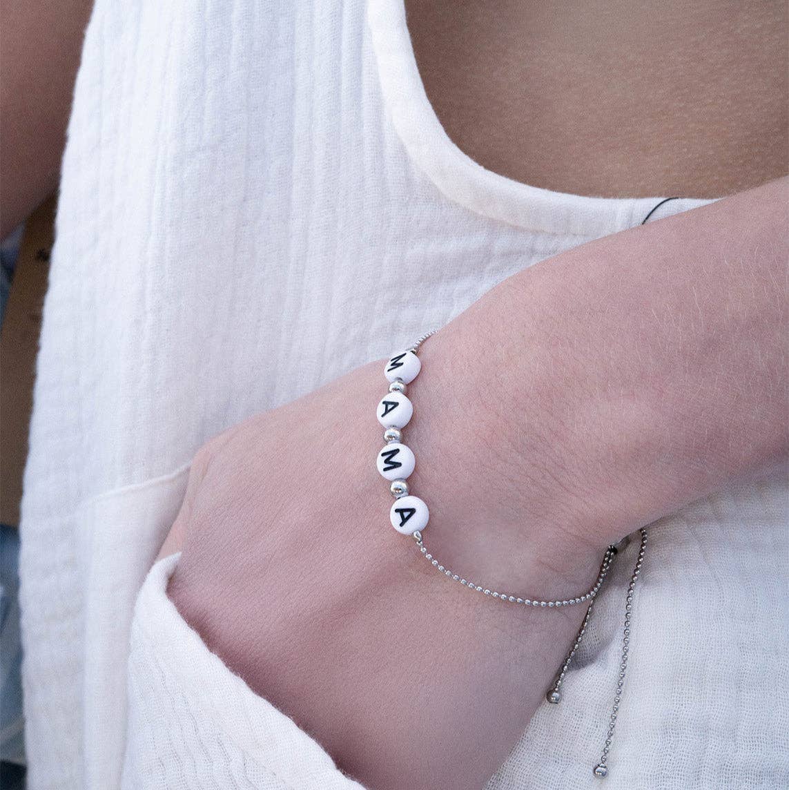 
                  
                    "Mama" Ball Chain Pull Through Bracelet
                  
                