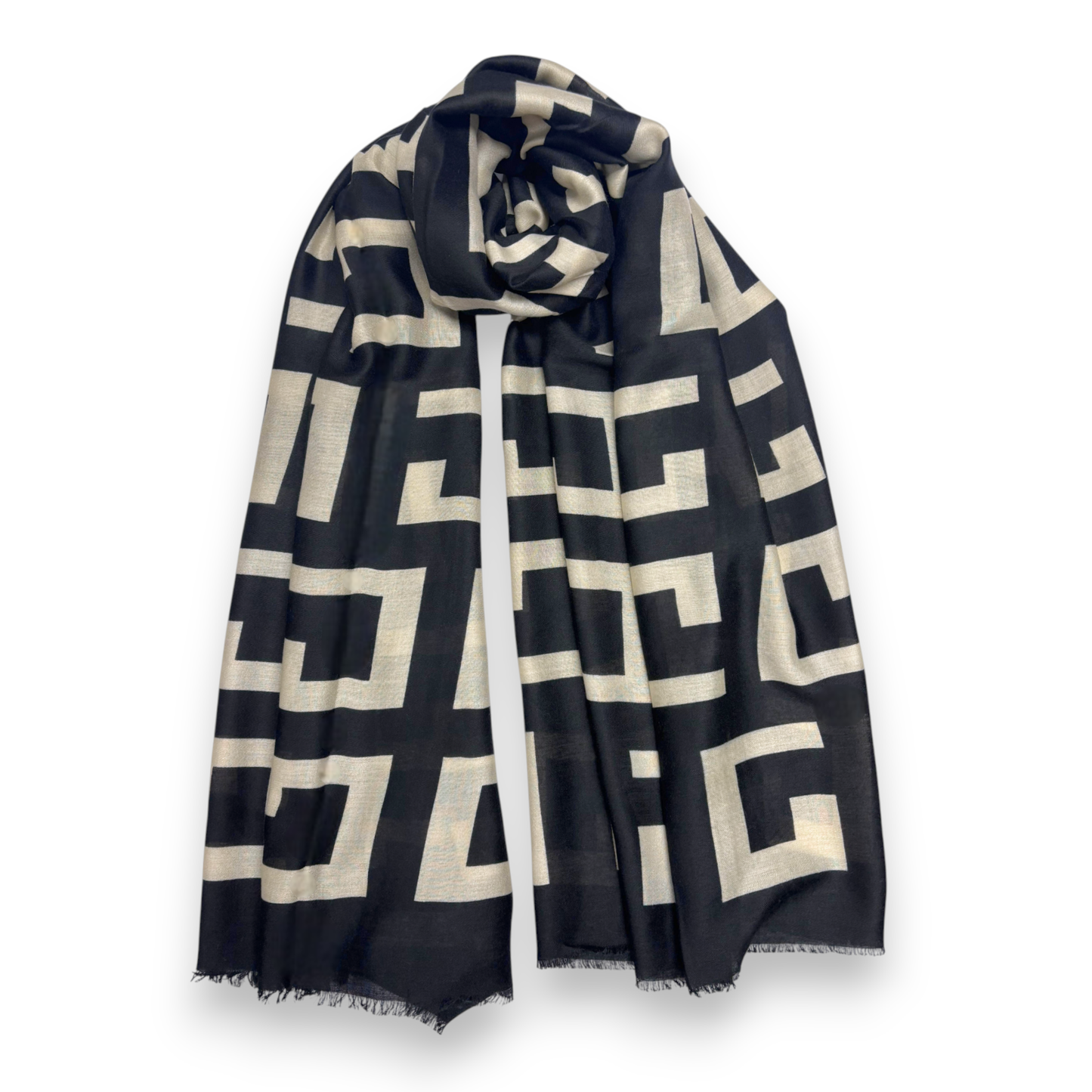 
                  
                    Big Geometrical Cotton Blend Scarf
                  
                