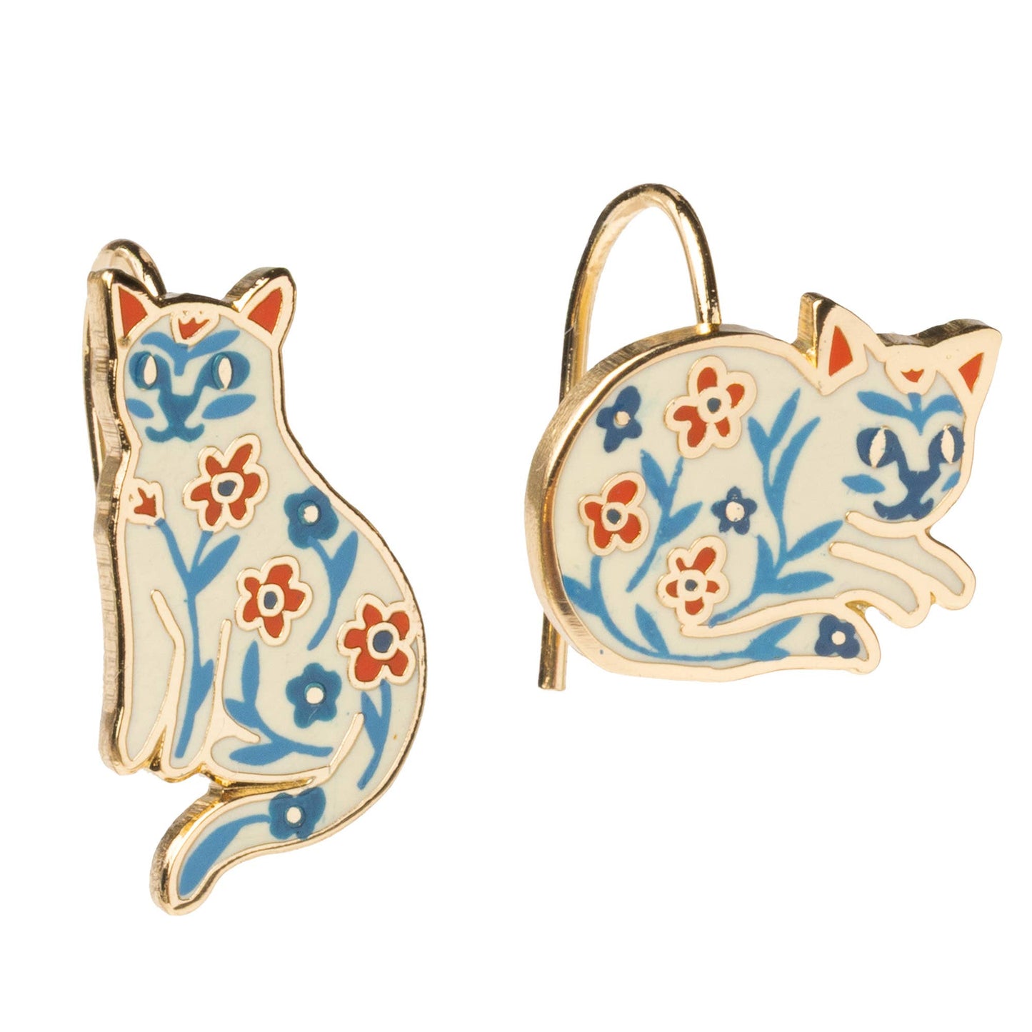 
                  
                    Floral Cat Drop Earrings by Yellow Owl
                  
                