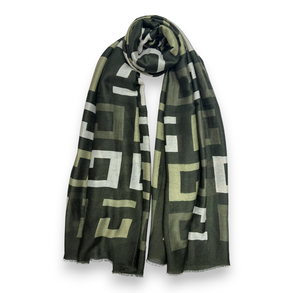 
                  
                    Big Geometrical Cotton Blend Scarf
                  
                