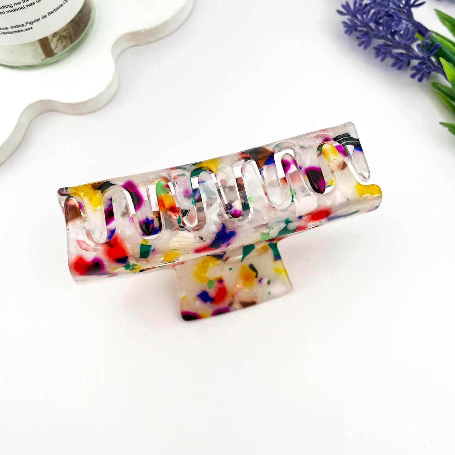 
                  
                    Raibow Terrazzo Rectangle Hair Claw
                  
                
