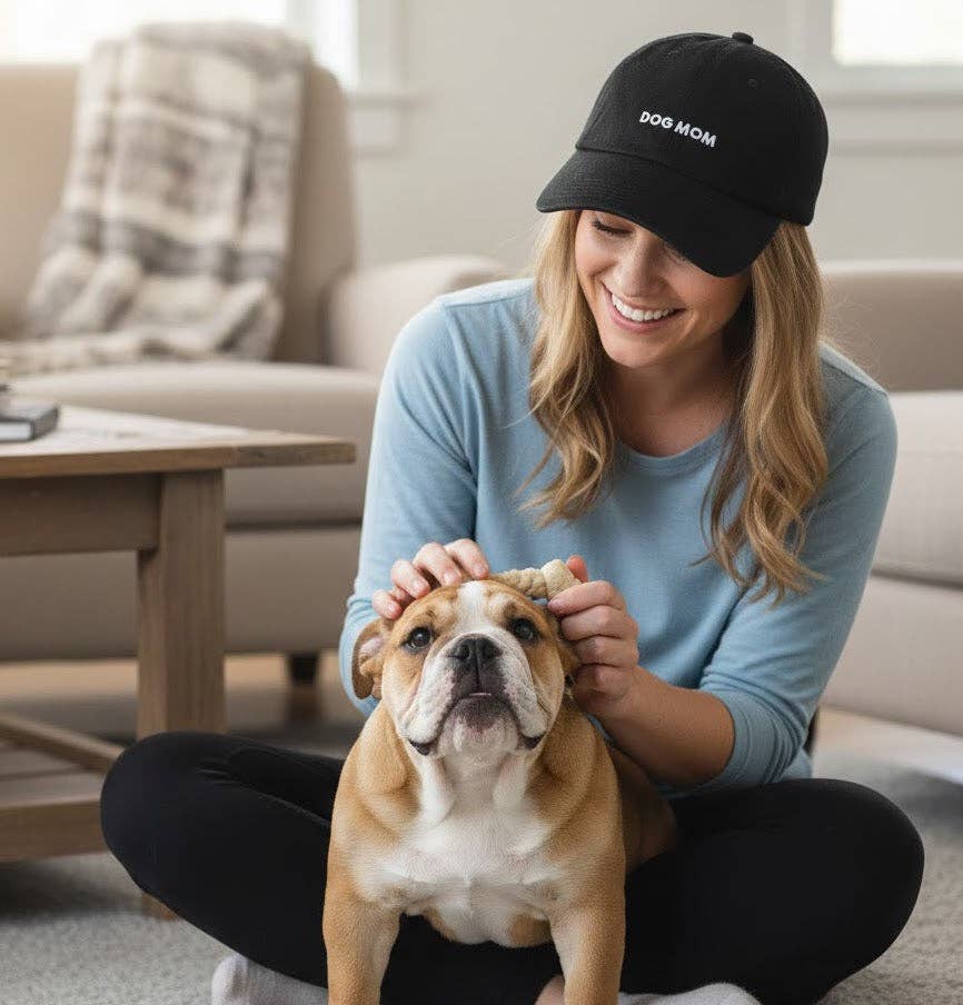 
                  
                    "Dog Mom" Embroidered Baseball Cap
                  
                