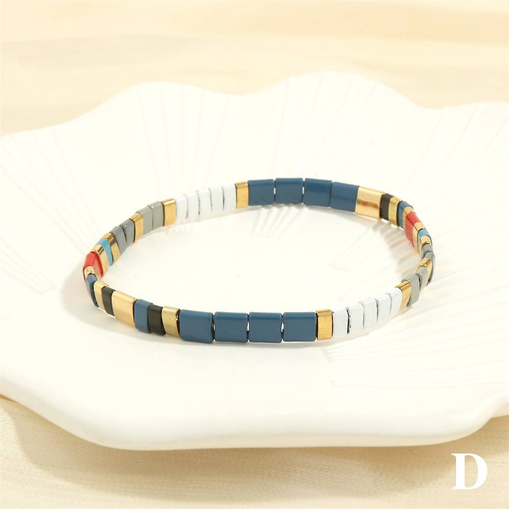 
                  
                    Glass TILA + Hematite Beaded Elastic Bracelets (Collection B)
                  
                