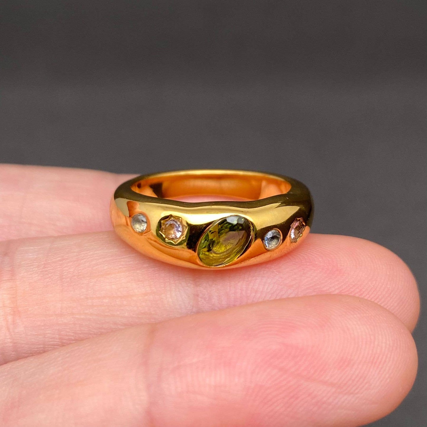 
                  
                    Colored CZ Inlaid Ring
                  
                
