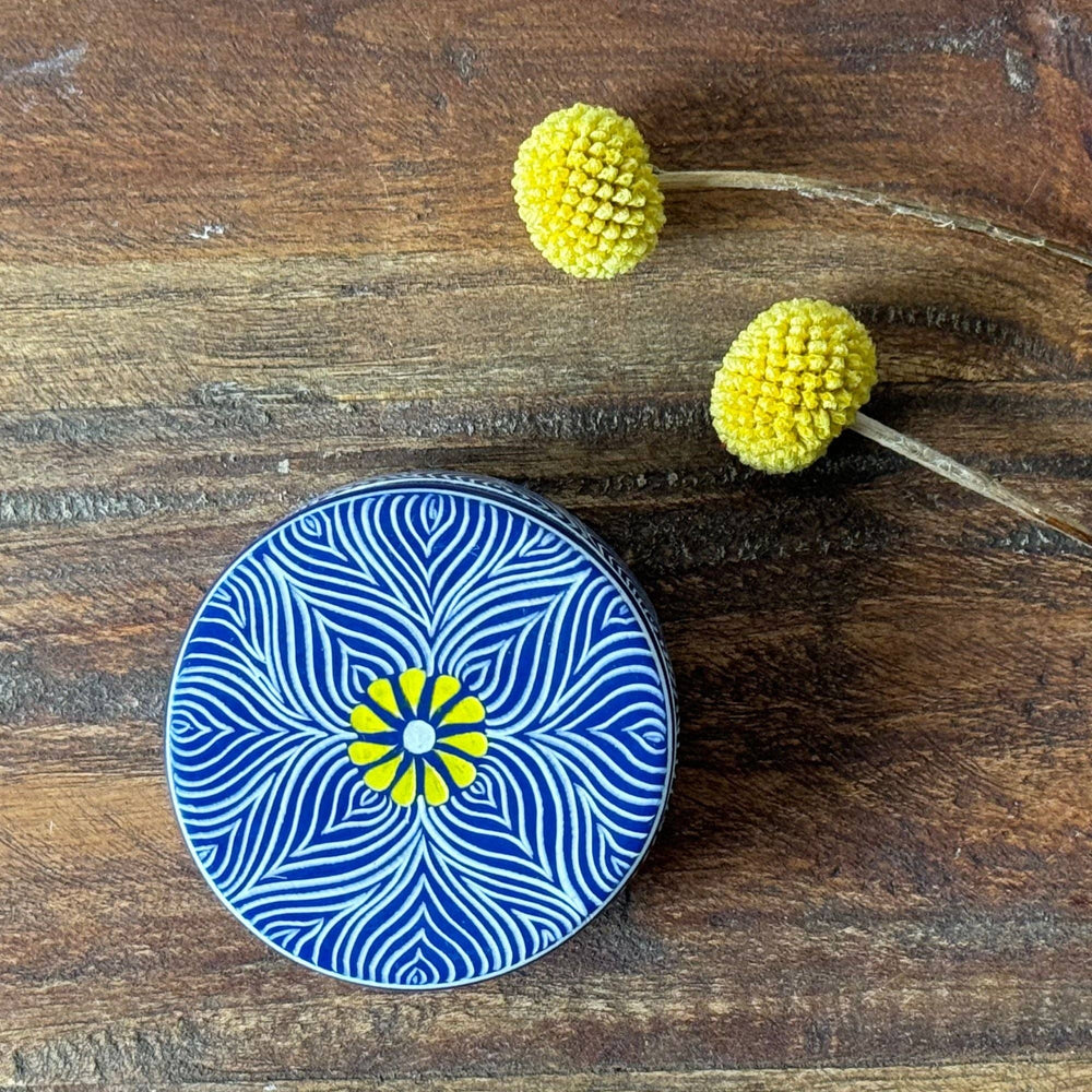 
                  
                    Soapstone Floral Blue Trinket Box
                  
                