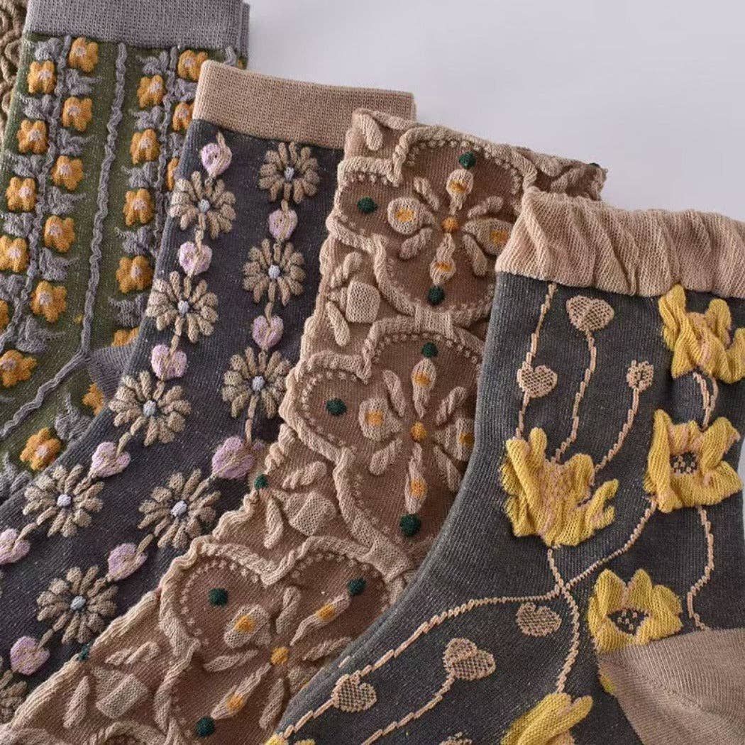 
                  
                    Embossed Cottagecore Socks
                  
                