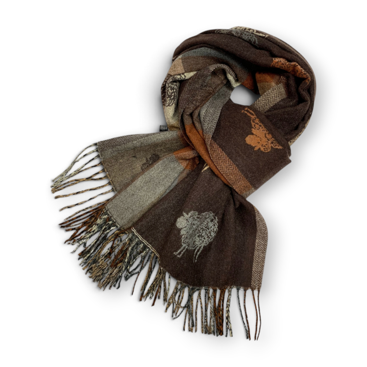 
                  
                    Sheep Reversible Wool Blend Winter Scarf
                  
                
