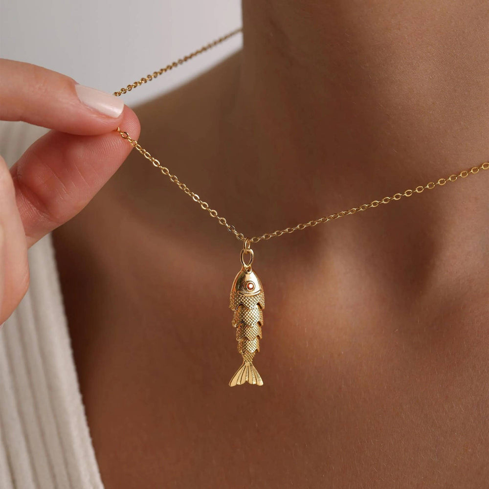 Wiggle Fish Charm Necklace