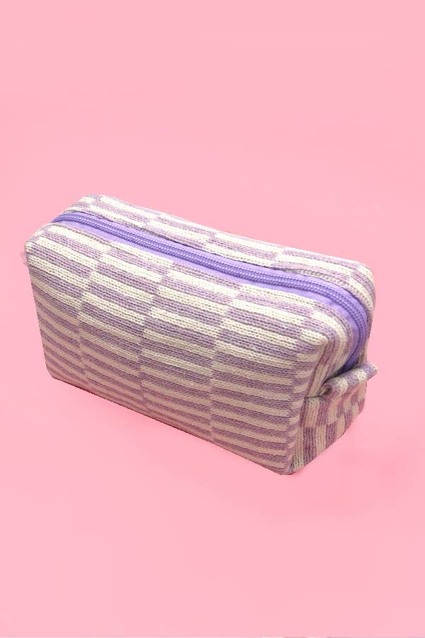 
                  
                    Knit Checkered Zip Pouch
                  
                