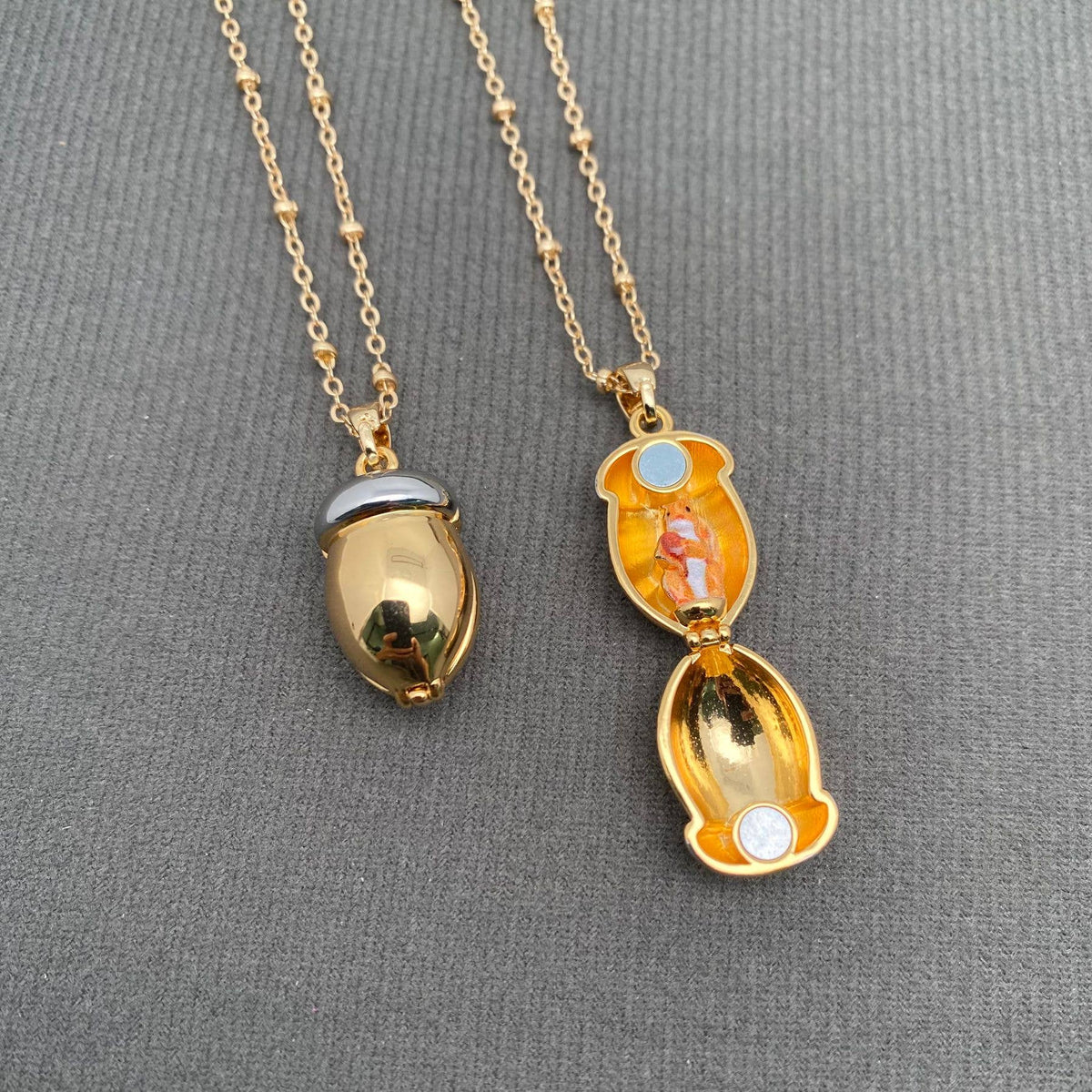 
                  
                    Hidden Squirrel Acorn Locket Charm Necklace
                  
                