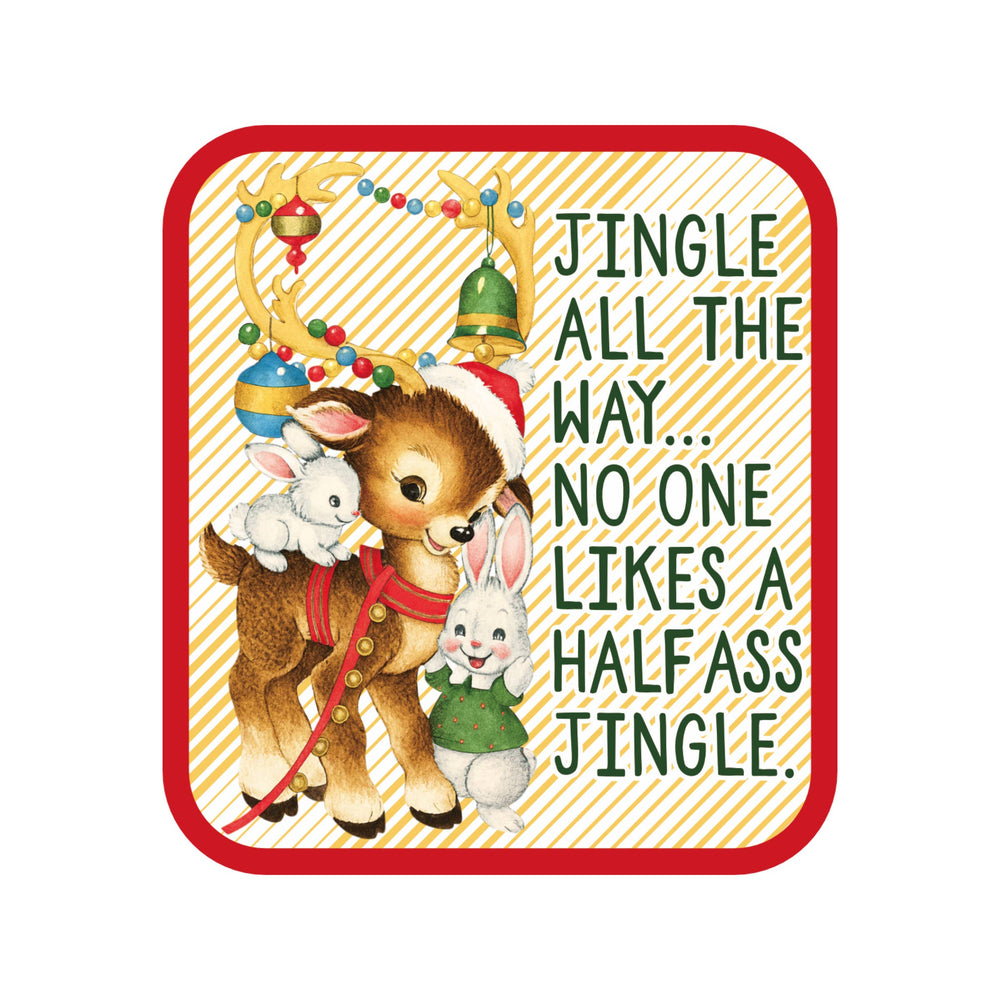Jingle Reindeer Vinyl Sticker