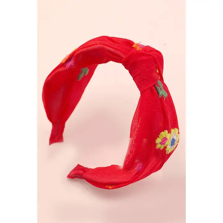
                  
                    Embroidered Summer Flowers Top Knot Headband
                  
                