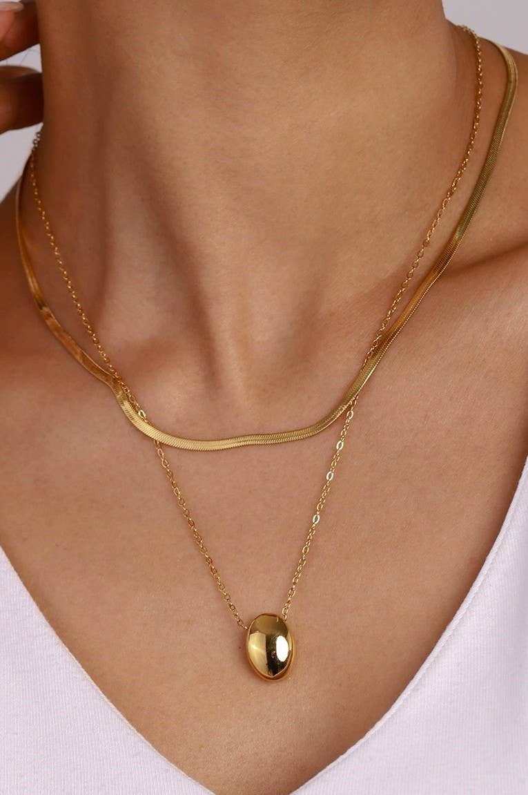 
                  
                    Bean and Herringbone Necklace Stack
                  
                