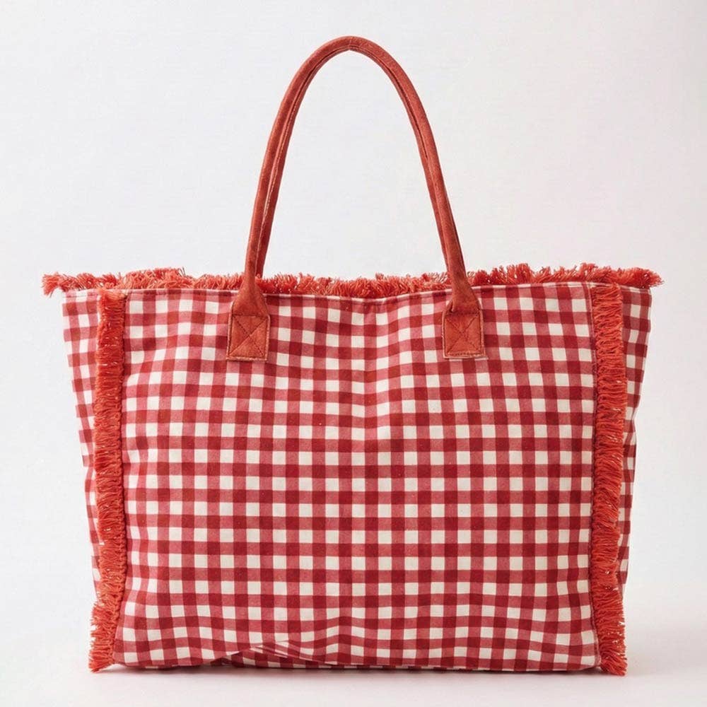 
                  
                    Gingham Low Pyle Terry XL Shoulder Tote
                  
                