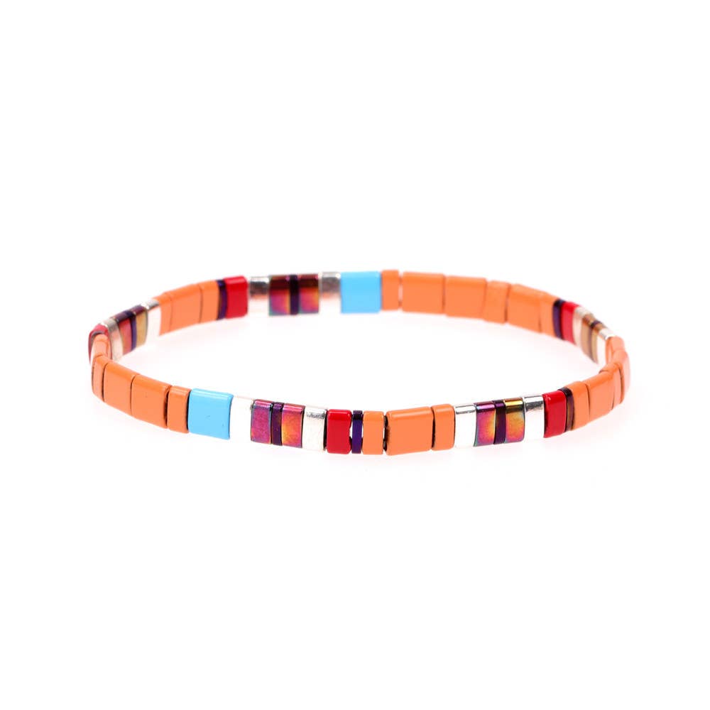 
                  
                    Glass TILA + Hematite Beaded Elastic Bracelets (Collection B)
                  
                