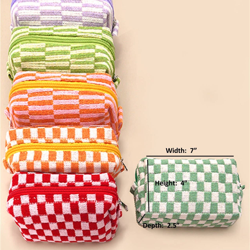 
                  
                    Knit Checkered Zip Pouch
                  
                