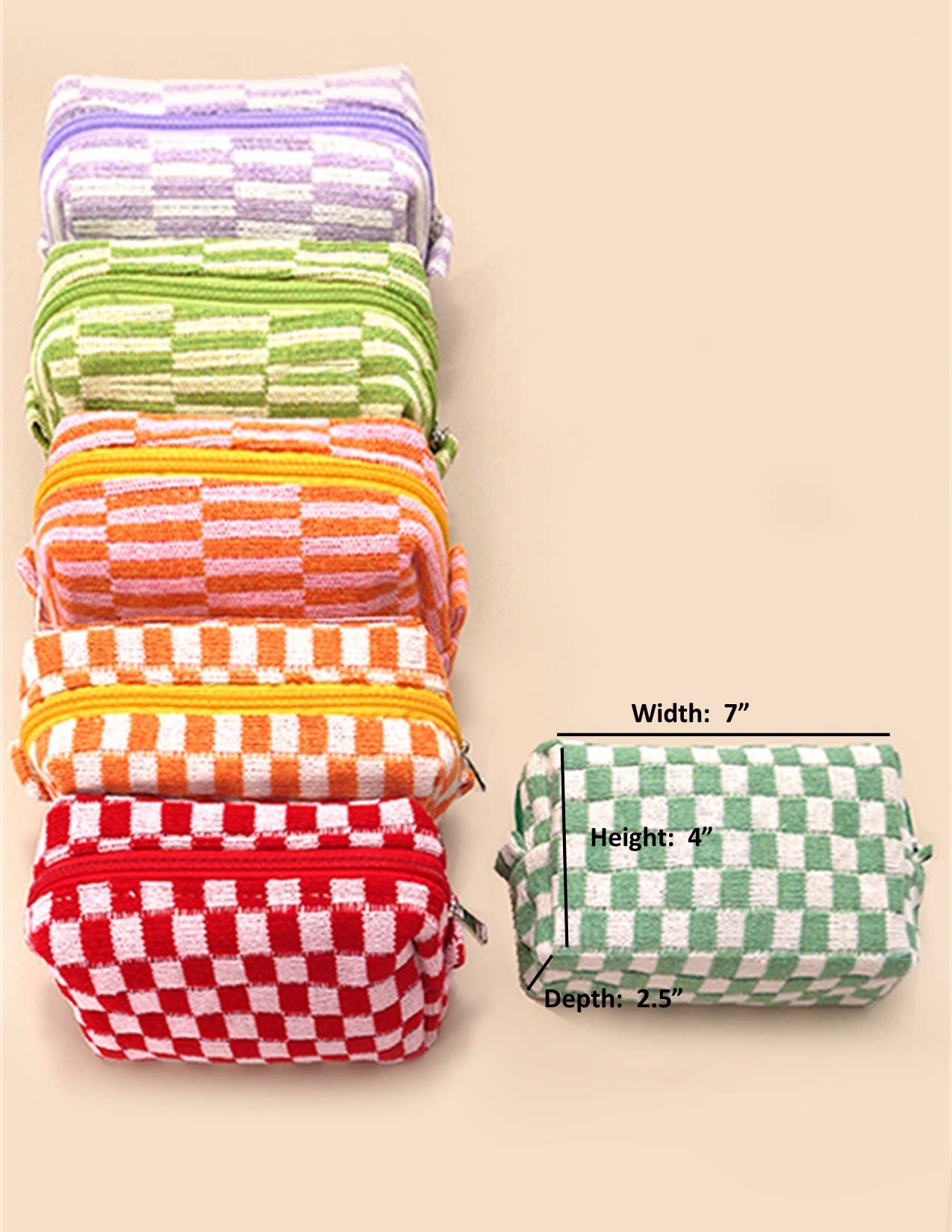 
                  
                    Knit Checkered Zip Pouch
                  
                