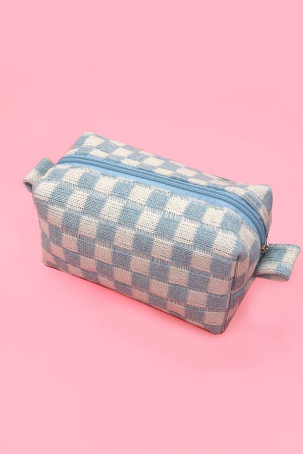 
                  
                    Knit Checkered Zip Pouch
                  
                