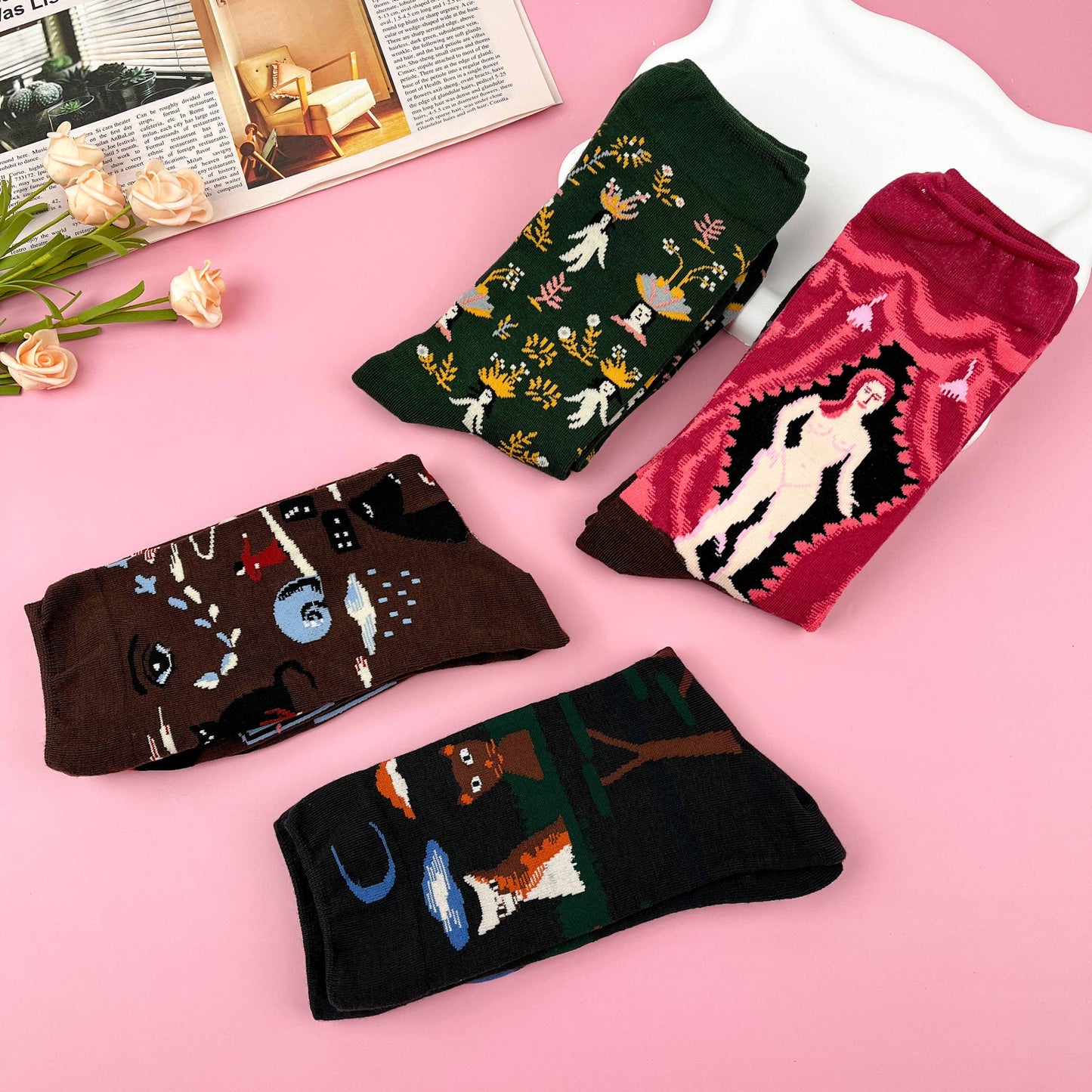 
                  
                    Oil Painting Illustrations Mid-Calf Socks
                  
                