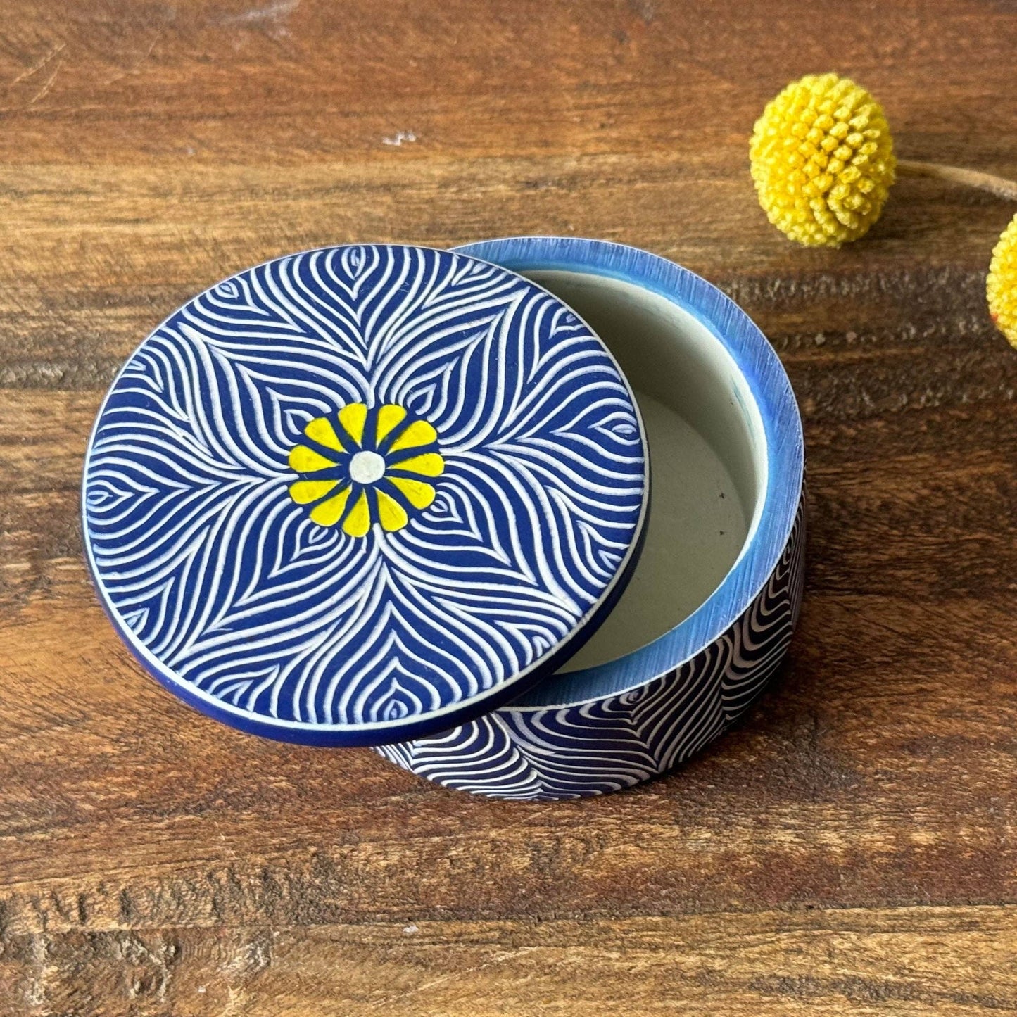 
                  
                    Soapstone Floral Blue Trinket Box
                  
                