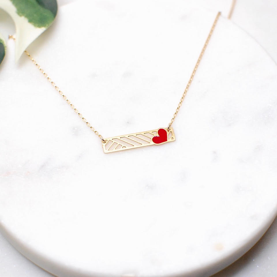 
                  
                    Heart Bar Necklace by Aqua Cherry
                  
                