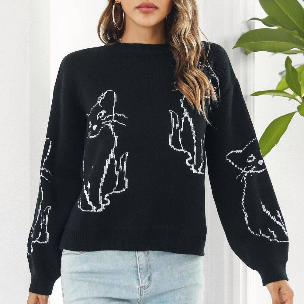 
                  
                    Cat Contour Jacquard Knit Sweater
                  
                