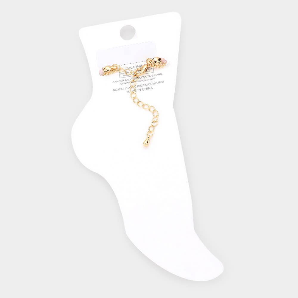 
                  
                    Paperclip & Pale Blue Beaded Petite Double Chain Anklet
                  
                