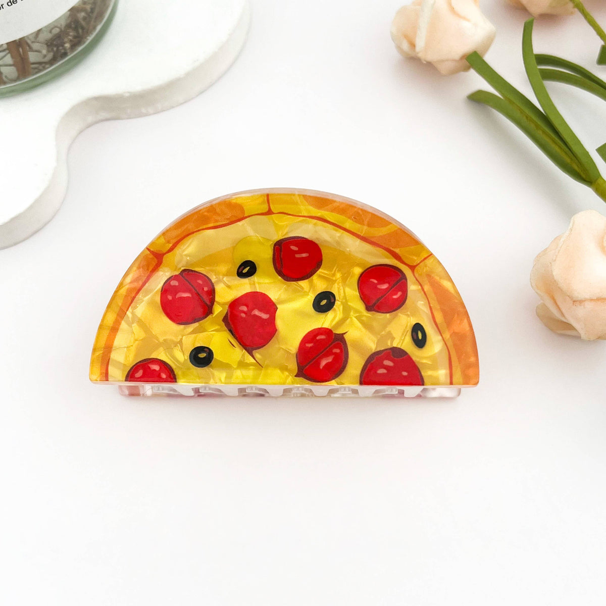 
                  
                    Half Round Pepperoni Pizza Hair Claw
                  
                
