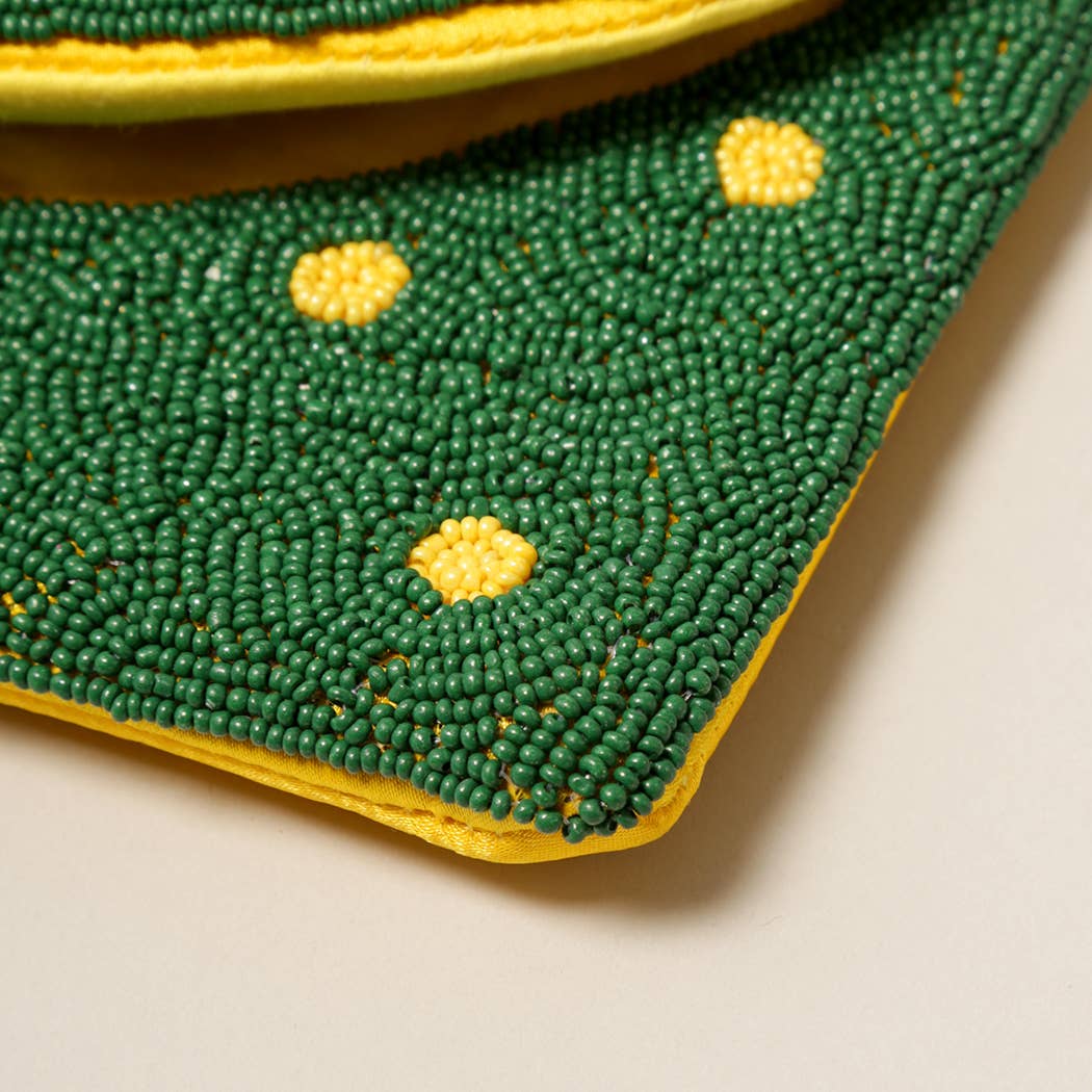 
                  
                    Daisy Seed Beaded Flower Crossbody Chain Clutch
                  
                