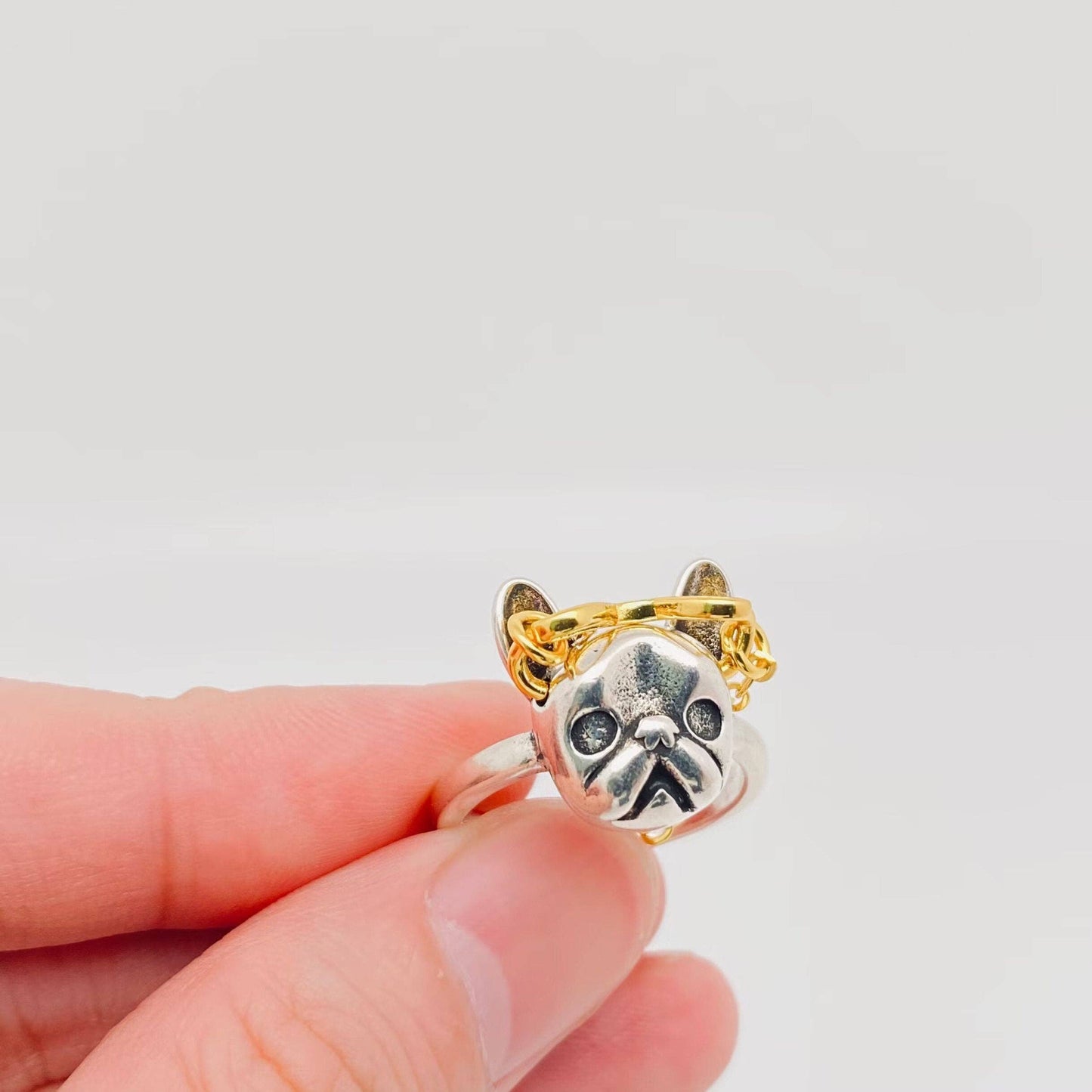 
                  
                    Glasses Chain Bulldog Adjustable Ring
                  
                