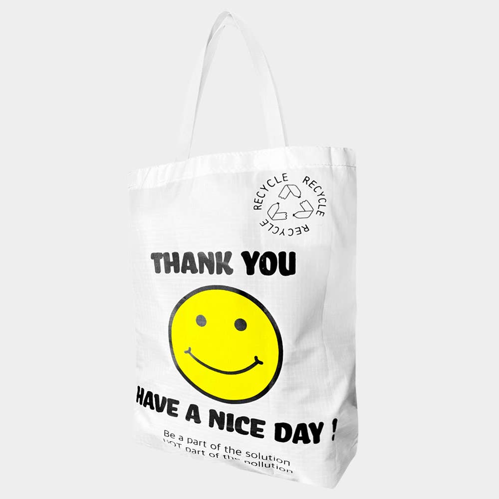 
                  
                    "Thank You" Classic Smiley Collapsible Shopping Tote
                  
                