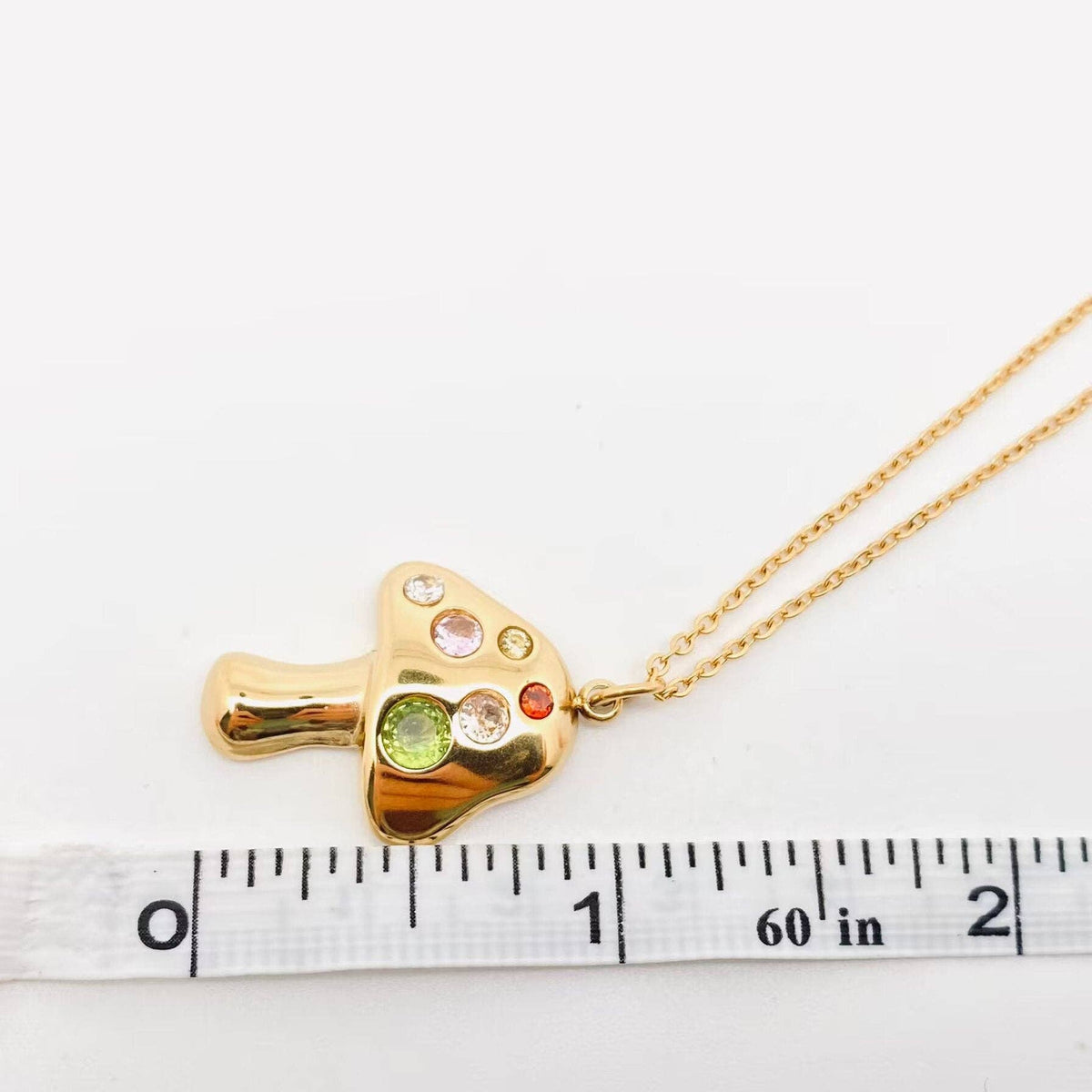 
                  
                    CZ Inlaid Mushroom Charm Necklace
                  
                