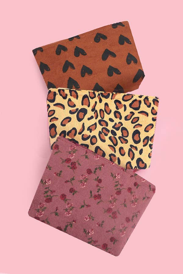 
                  
                    Printed Patterned Corduroy Zip Pouch
                  
                