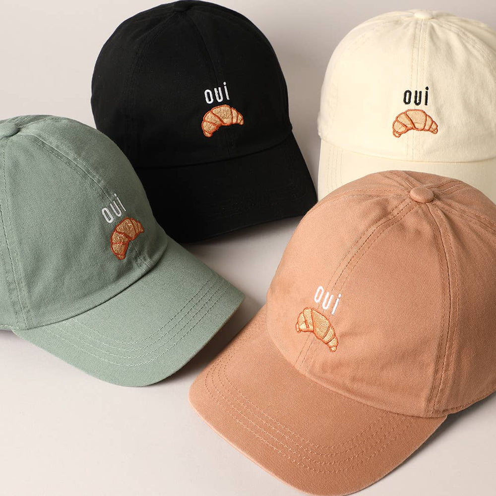 OUI Croissant Embroidered Dad Hat